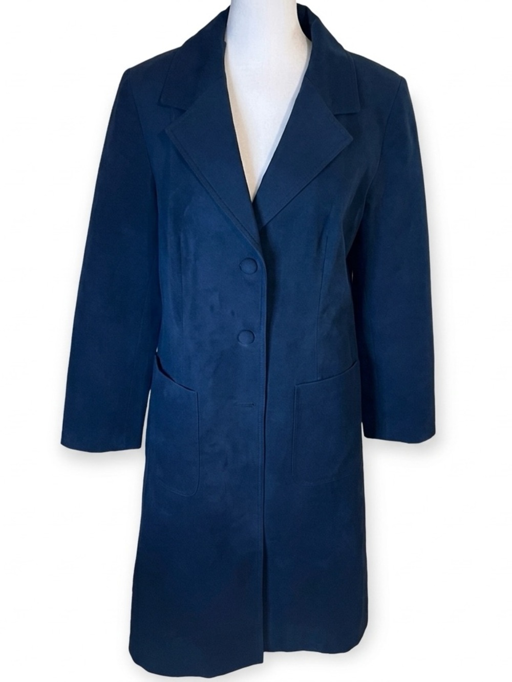 VTG 70s Count Romi Black Ultrasuede Trench Coat Large